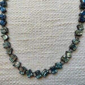 J.Crew Shades of Blue Ombre Stone Necklace 19.5"